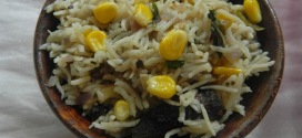 Sweetcorn Pulao with stepwise pictures