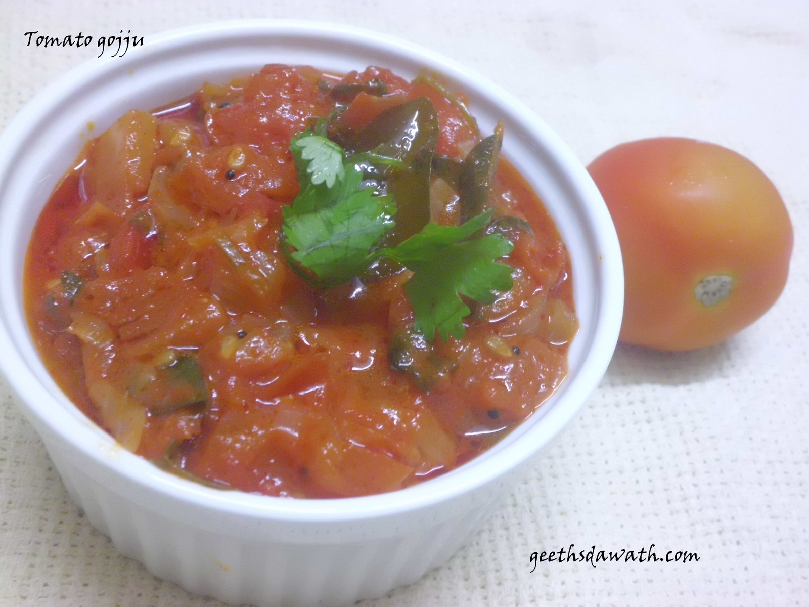 Tomato Gojju,recipe no 2 Geeths Dawath
