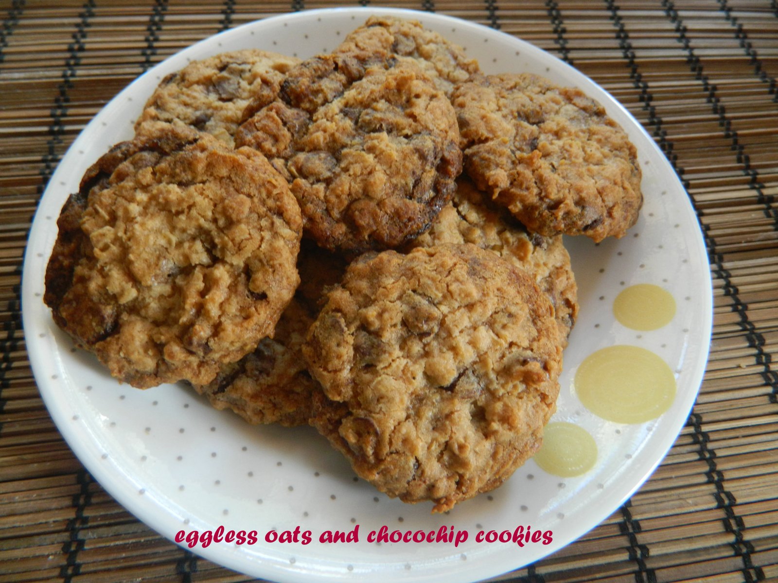 Eggless oats and chocochip cookies Geeths Dawath