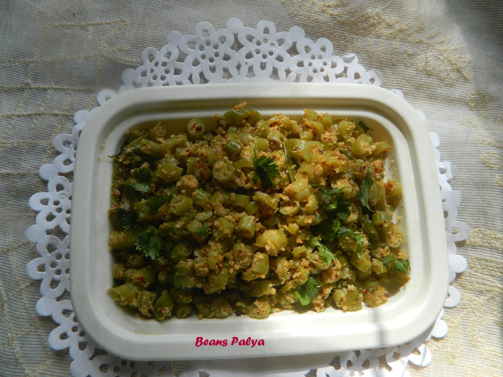 Beans Palya / Brahmin style beans upkari Geeths Dawath