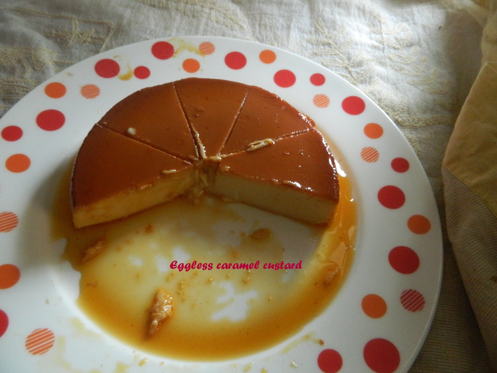 Eggless Caramel Custard / Caramel flavoured steamed yogurt Geeths Dawath