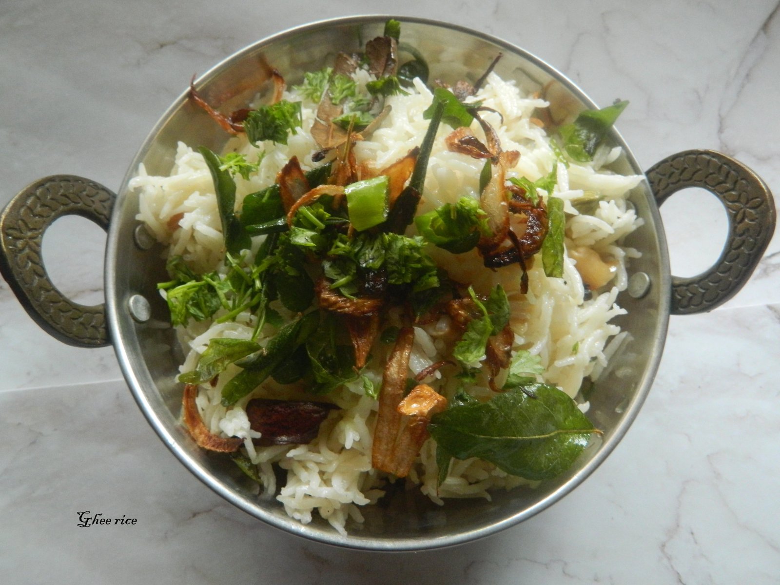 Ghee rice in restaurant style Geeths Dawath